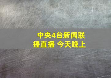 中央4台新闻联播直播 今天晚上